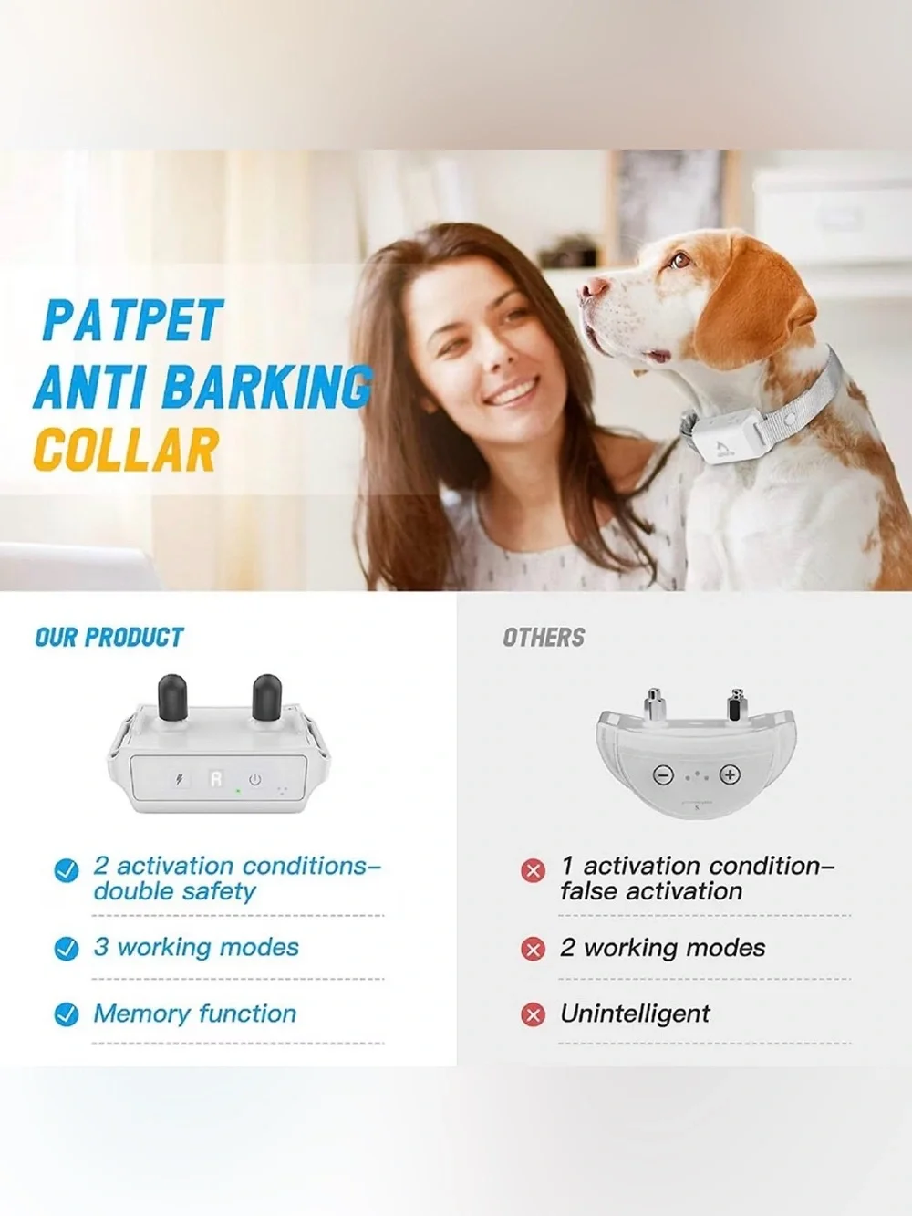 NIB Patpet Smart Anti-Bark Dog Training Collar